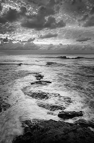USA-California-La Jolla Ocean and rocks at dusk Coastal Print